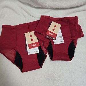 THINX Hi-Waist : Super Period Panties XS RED 2 pack